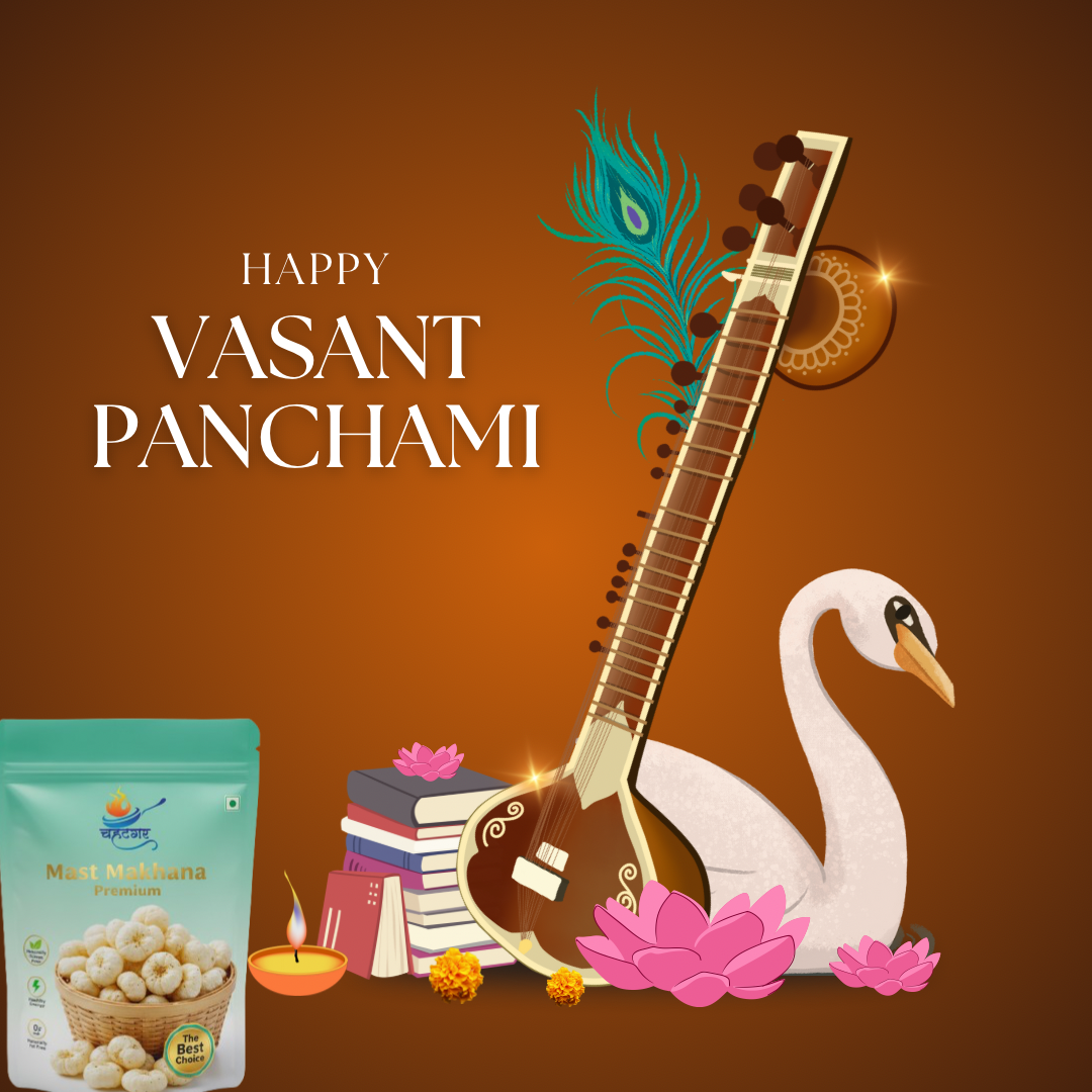 Brown And White Minimalist Illustrative Vasant Panchami Greeting Instagram Post 1