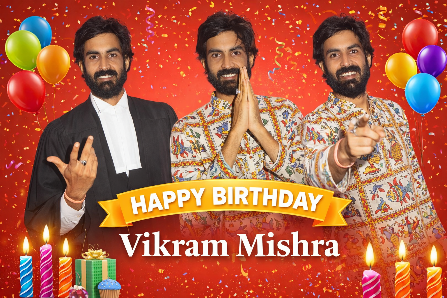 मैथिली सिनेमा के सुपरस्टार Vikram Mishra का जन्मदिन हर साल 16 January को मनाया जाता है। Madhubani, Bihar से शुरू हुआ उनका सफर आज Maithili Albums, Films, Comedy Videos और Music Production तक पहुँच चुका है। उनके जन्मदिन पर fans और artists की ओर से उन्हें ढेरों birthday wishes मिलती हैं।