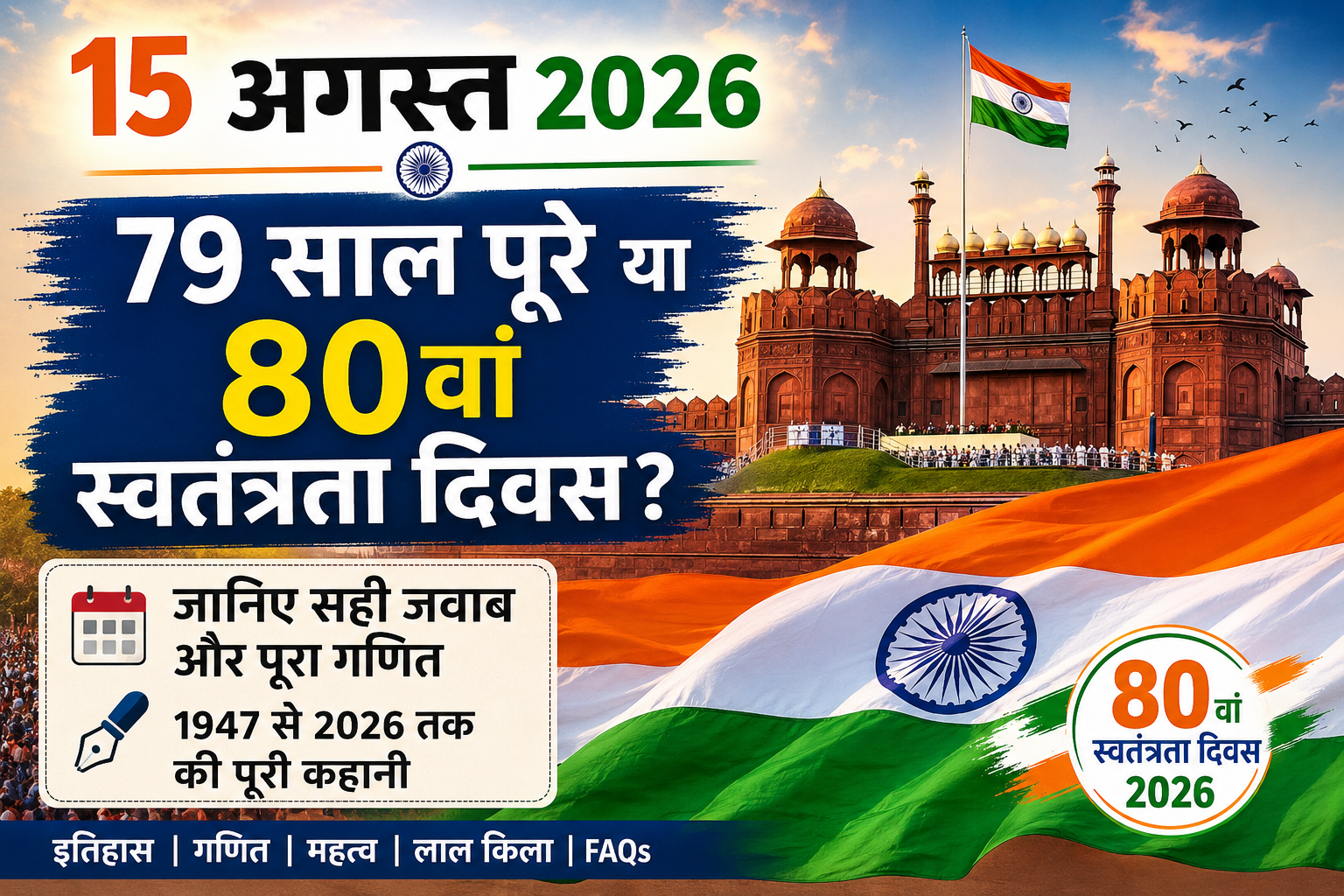80th Independence Day India 2026 Red Fort Tiranga