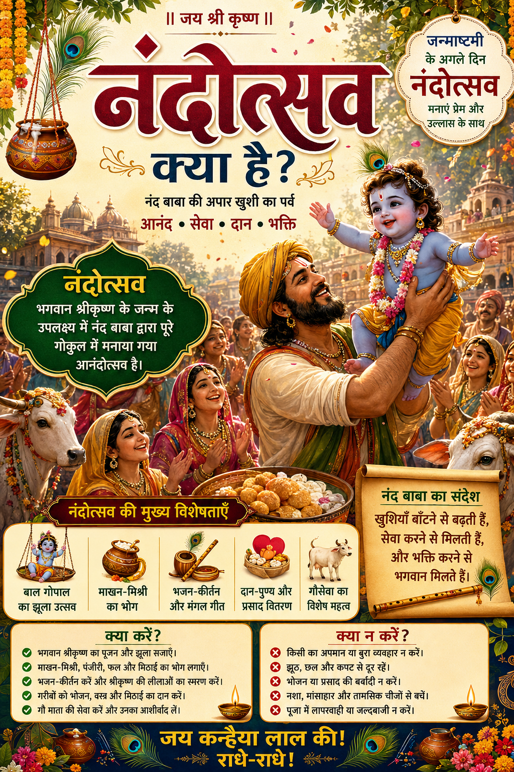 Nandotsav Kya Hai 2026 with Baby Krishna and Nand Baba